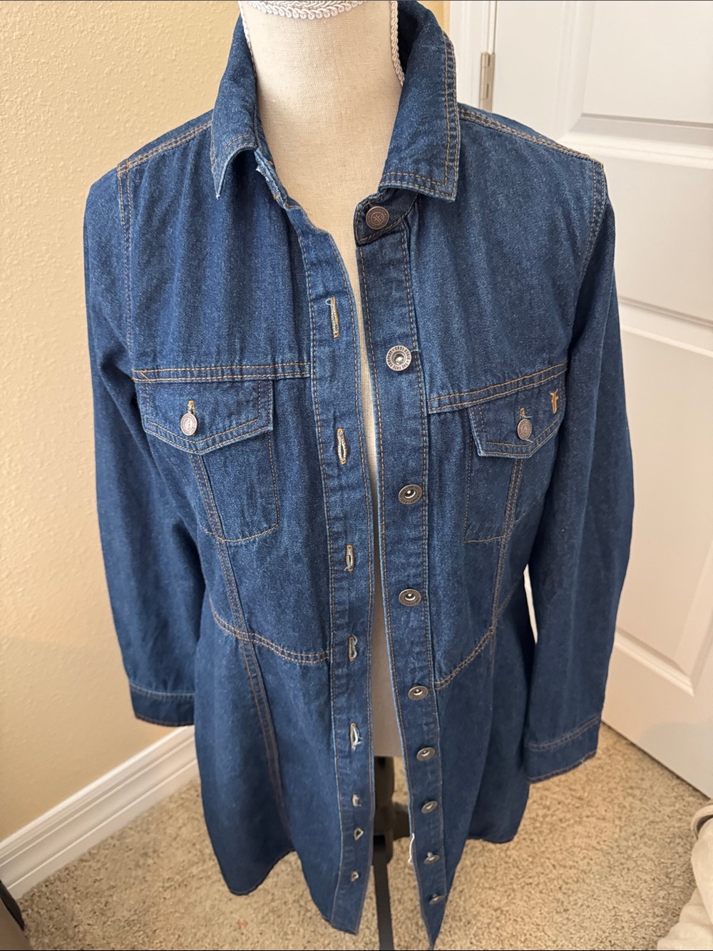 Frye Dark Blue Button Down Denim Dress